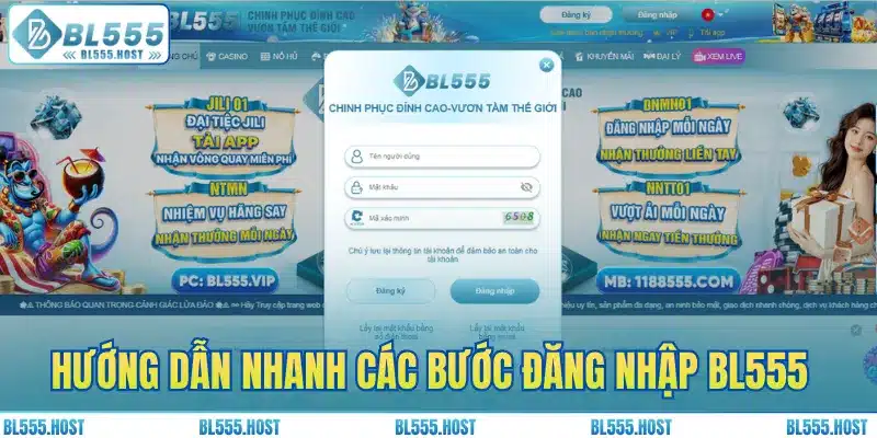 Hướng dẫn nhanh các bước đăng nhập BL555