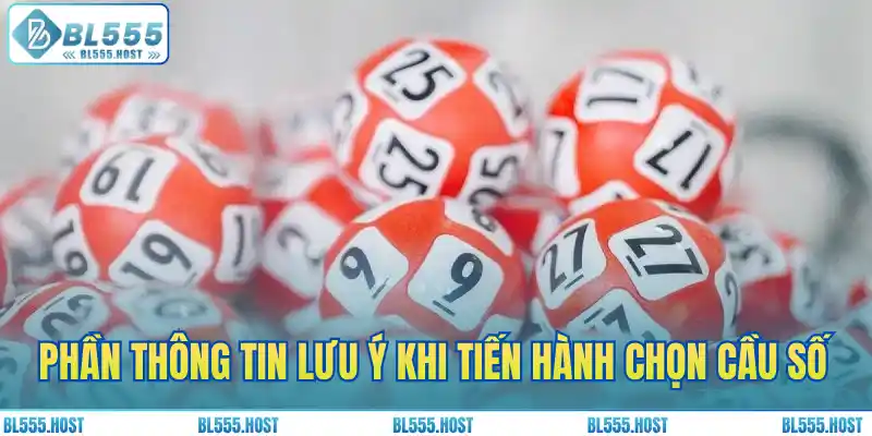 Phần thông tin lưu ý khi tiến hành chọn cầu số